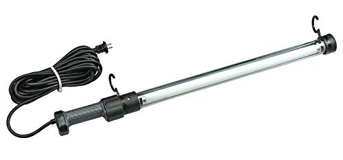 ハタヤ (HATAYA) 照明 蛍光灯 直管型 屋外用 (防雨型) 20W 50/60Hz兼用 全光束1550Lm コード10m 太さ0.75㎟ 二重絶縁 アース不要 吊り下げフック 手元スイッチ スリム コンパクト 作業灯 ワークライト ハンドランプ 業務用 プロ用 工場用 建設現場 接地付ハンドランプ FLW-10 インバーター内蔵 13Wコンパクト形蛍光ランプ付